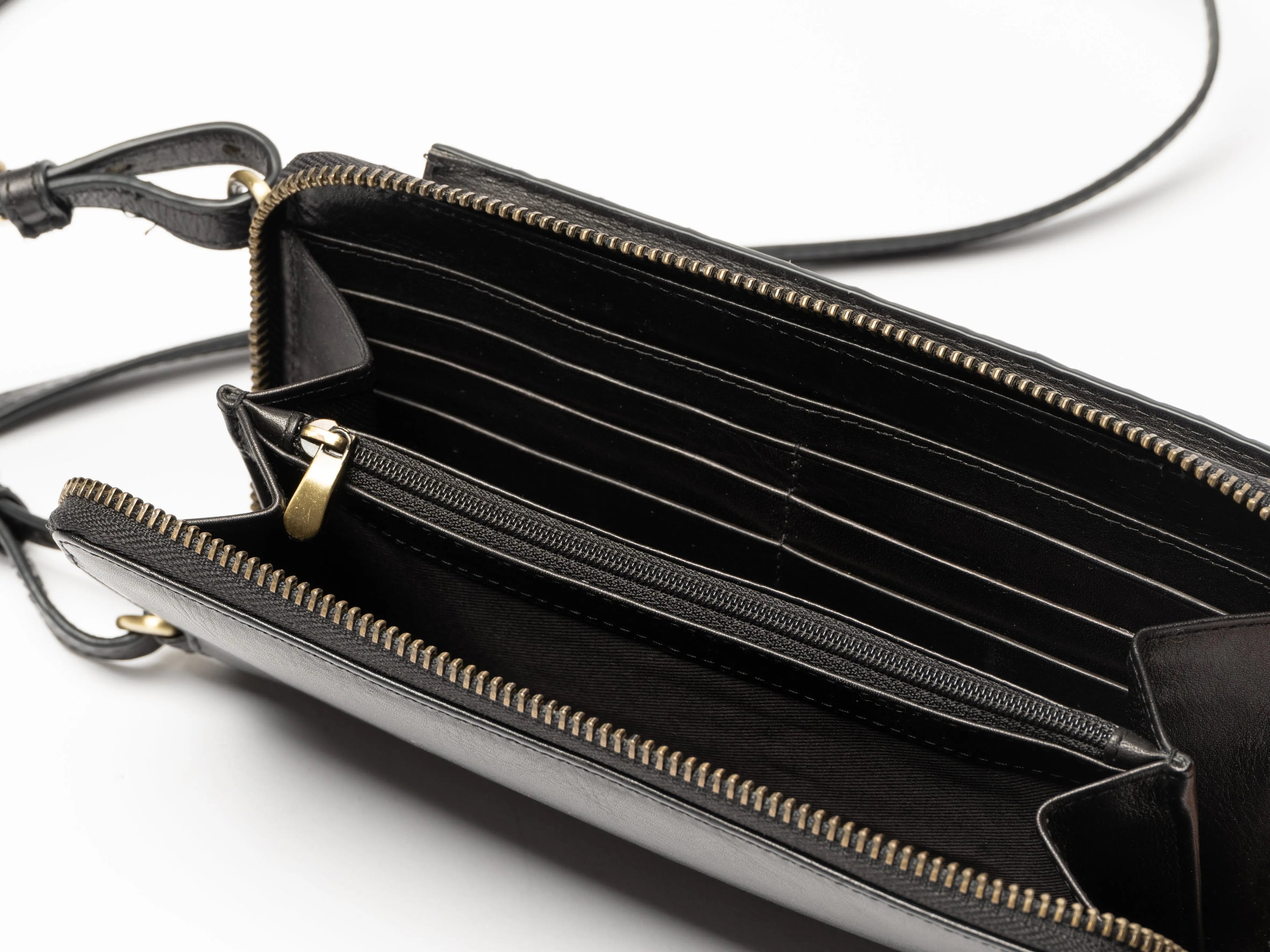 Black Braided Mobile Bag and Wallet