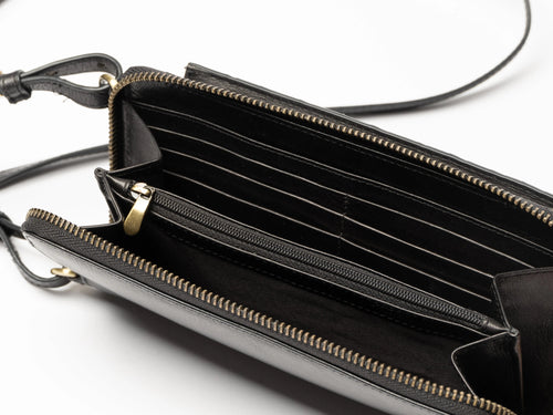 Black Braided Mobile Bag and Wallet